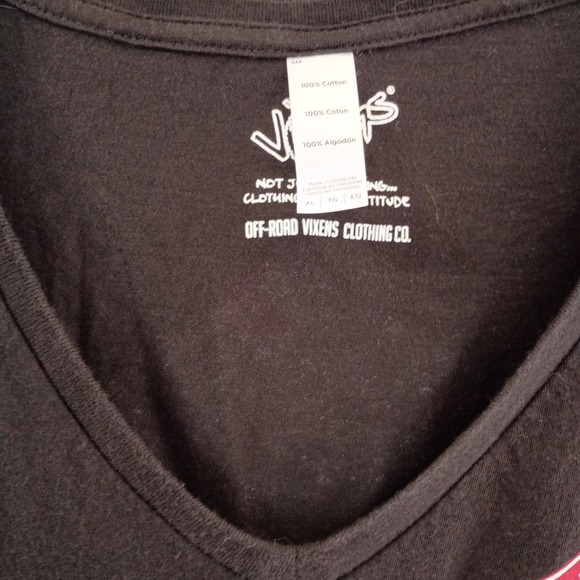 Vixen Off Road Women's Graphic "Girls Get Dirty Too" Black T-shirt Size XL EUC - Picture 4 of 8